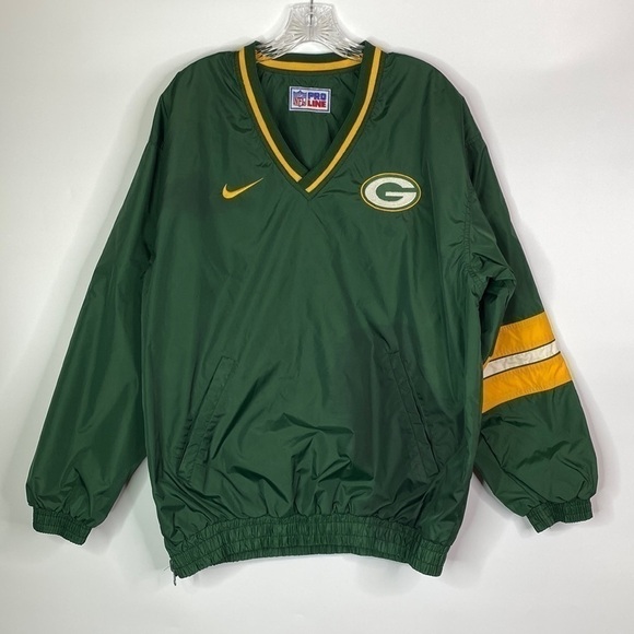 Vintage Nike Reversible Green Bay Packers Pullover Jacket Size Medium - Picture 1 of 11